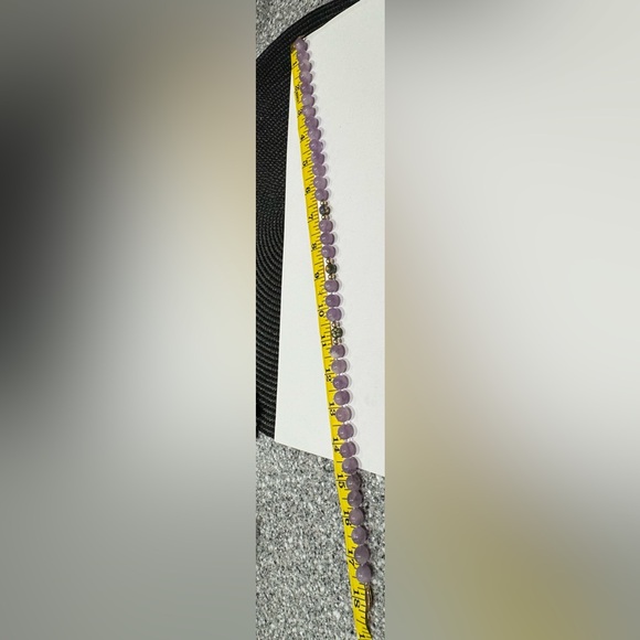 Amethyst beaded necklace w/ cloisonné accents and 14 k gold clasp & beads- 18” - Picture 5 of 5